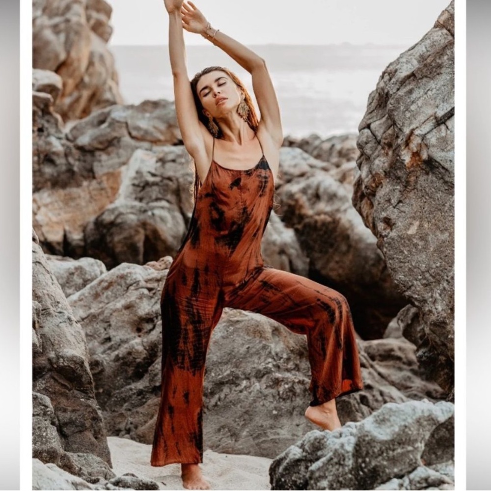 FARA for Free People silk jumpsuit NWOT